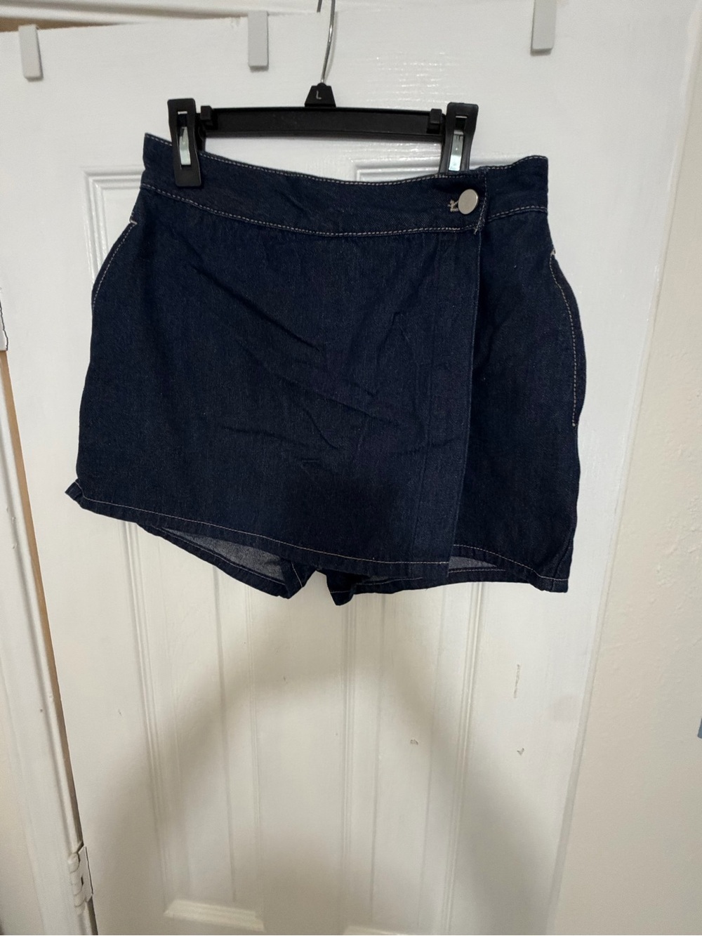 MARBLE Dark Blue Denim Wrap Skort